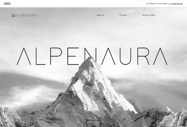 Startbildschirm der Webseite von AlpenAura