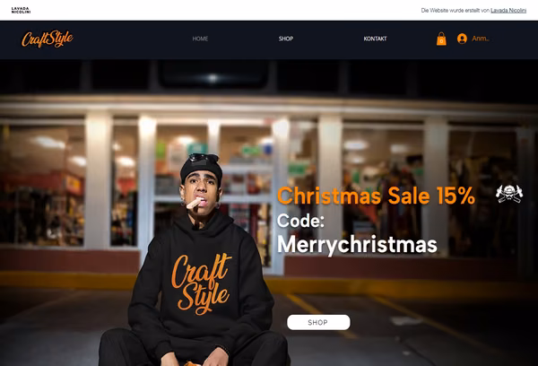 Startbildschirm der Webseite von CraftStyle
