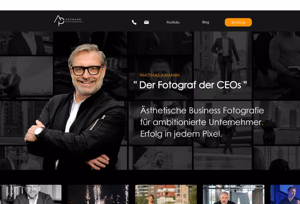 Startbildschirm der Webseite von Matthias Axmann