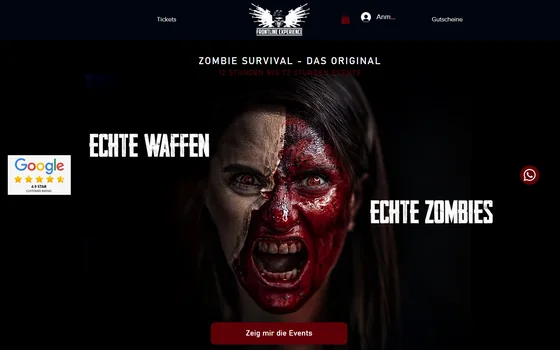 Startseite von Zombie Survival
