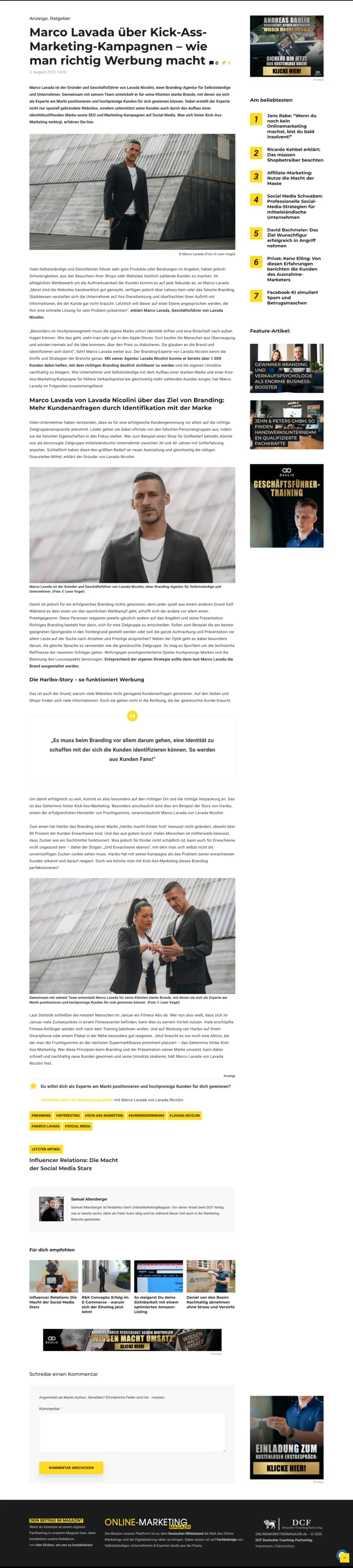 Der Beitrag „Wie man richtig Werbung macht